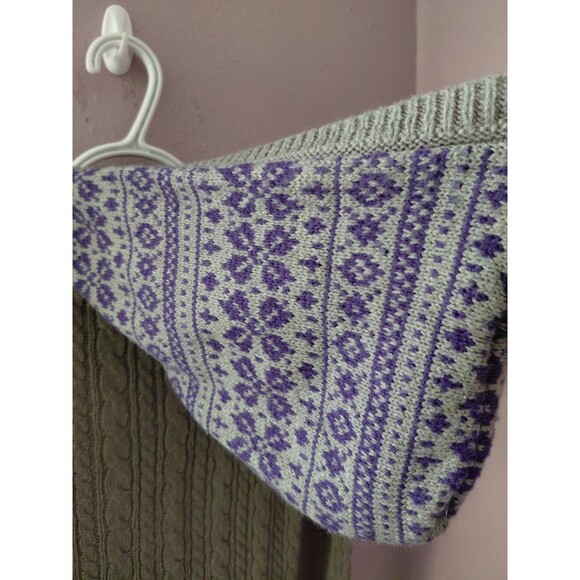 I Heart Ronson Hooded Cable Fair Isle Sweater Women's Size XS - Picture 8 of 12
